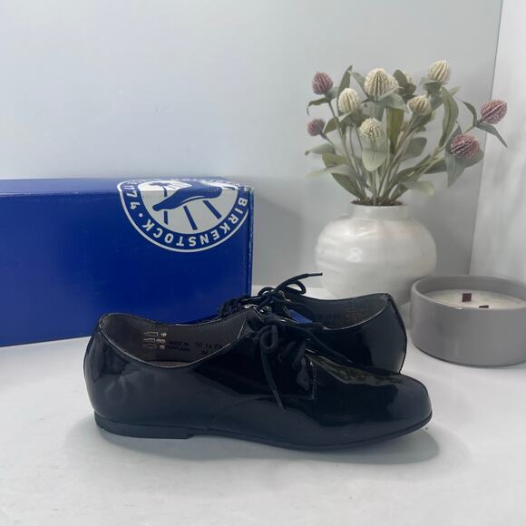 Birkenstock Saunders Patent Leather Clog Black Women 5/Men 3 EU36 NWB Regular - Picture 7 of 10